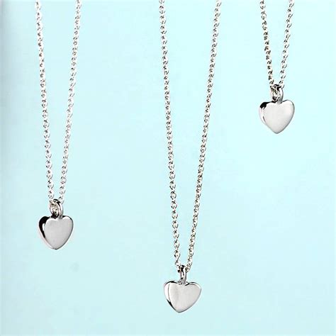 Mini Sterling Silver Heart Necklace By Hersey Silversmiths