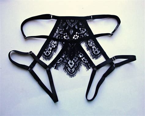 Black Open Panties Harness Lingerie Sexy Knickers Erotic Etsy