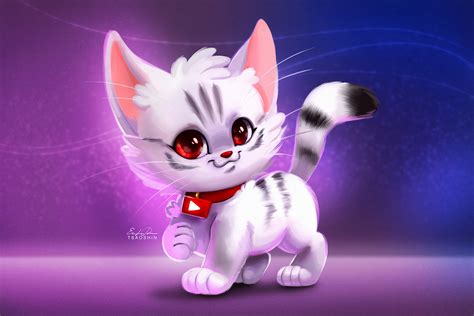 Cute Kitty Digital Art Hd Artist 4k Wallpapers Images Backgrounds