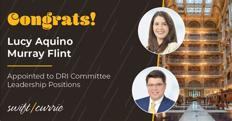 Swift Currie Attorneys Lucy Aquino And Murray Flint Appointed To Dri