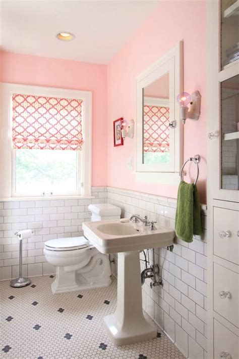 Pink And White Bathroom