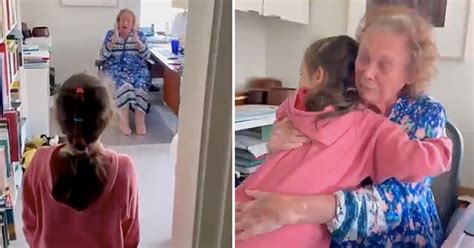 Grandmas Birthday Surprise Visit From Granddaughter After A Year Apart