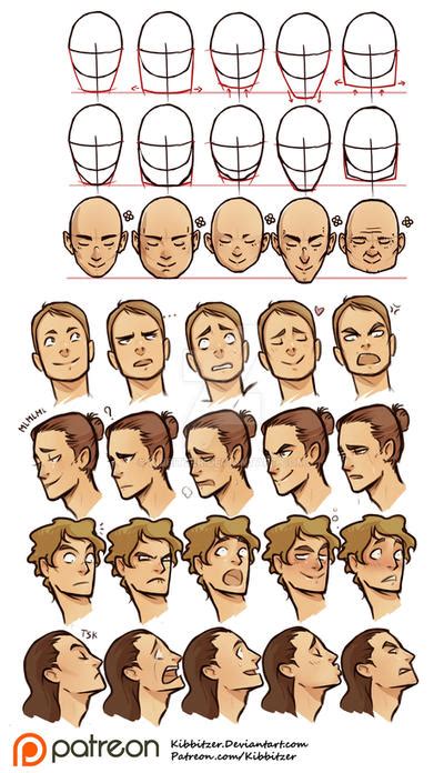 Face Shapes And Facial Expressions Reference Sheet By Kibbitzer On