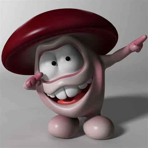 3d Model Cartoon Mushroom Character Rigged And Animated