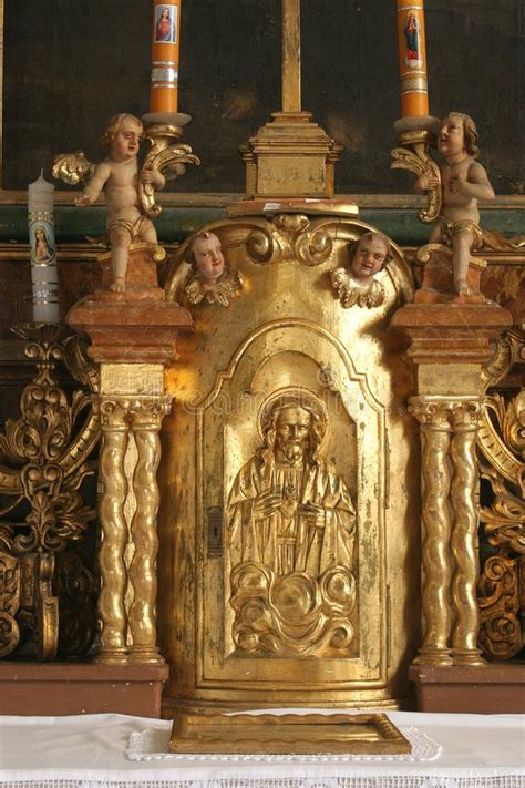 Puerta Del Tabernáculo En El Altar De La Virgen María En La Catedral De
