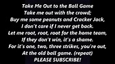 TAKE ME OUT To The BALL GAME Lyrics Words text Baseball 7th inning Sing ...