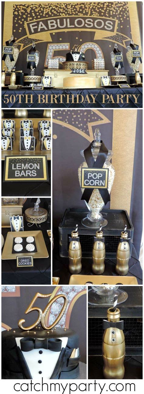 Loving This Fabulous Gold And Black 50th Birthday Party See More Party