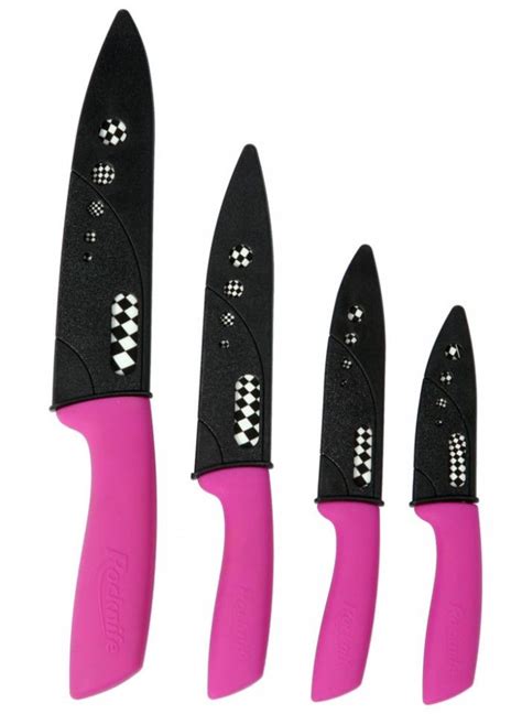 Rocknife Pink Ceramic Kitchen Knife Set 3 4 5 6 Knives