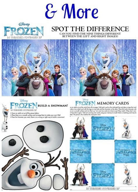 Disneys Frozen Activity Printables In The Kitchen With Kp