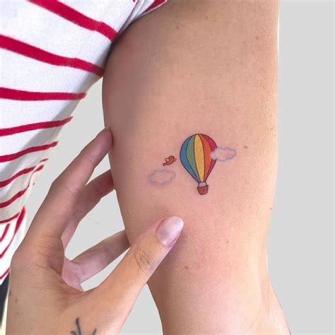 Hot Air Balloon Tattoo On The Inner Arm
