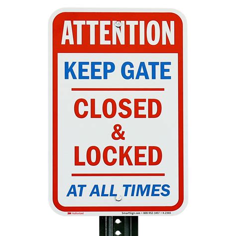 Aluminum Attention Keep Gate Closed Sign Sku K 2365