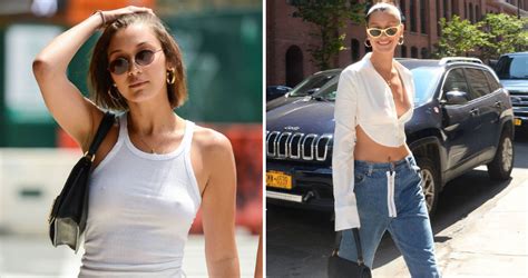 Bella Hadid Flashes Sideboob As She Goes Braless After Exposing Nipples In See Through Top