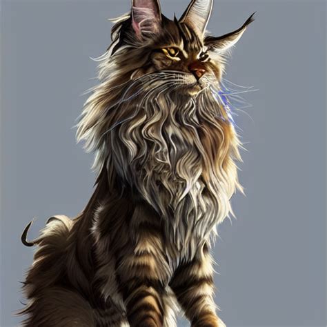 Prompthunt Maine Coon Anthropomorphic Large Maine Coon Dnd Bipedal