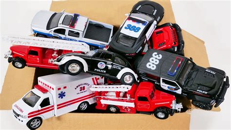 Emergency Vehicles Diecast From The Box Police Car Ambulance Fire