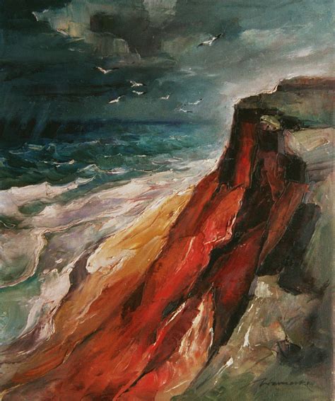 Rudolf Warnecke Rotes Kliff Auf Sylt Öl Auf Leinwand