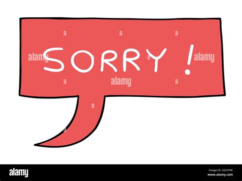 Cartoon Vector Illustration Of Sorry Speech Bubble Colored And Black