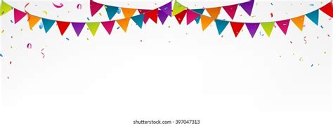 Birthday Bunting Flags Confetti Stock Vector Royalty Free 397047304