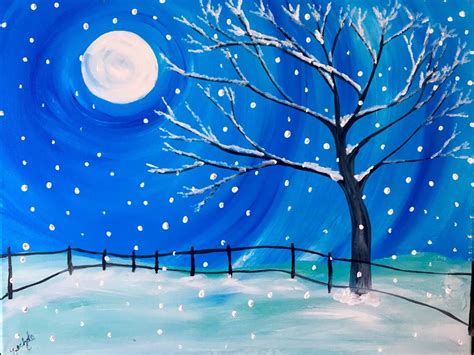 36 Landscape Easy Winter Canvas Painting Ideas