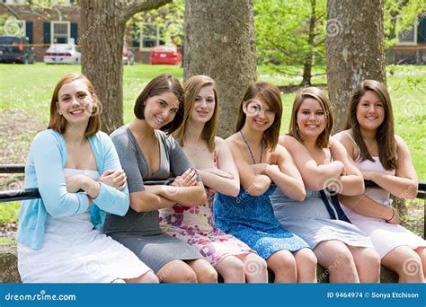 Group Of College Girls Stock Photo Image Of Friends Classmate