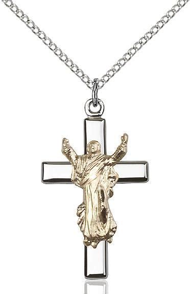 Risen Christ Cross Two Tone Pendant Gerkens Religious Supplies