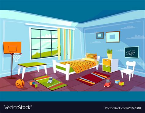 Child Room Cartoon Kid Boy Royalty Free Vector Image