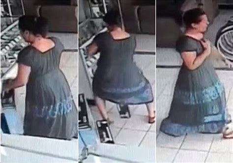 Caught On Cam Lady Steals Plasma TV From Store In Seconds