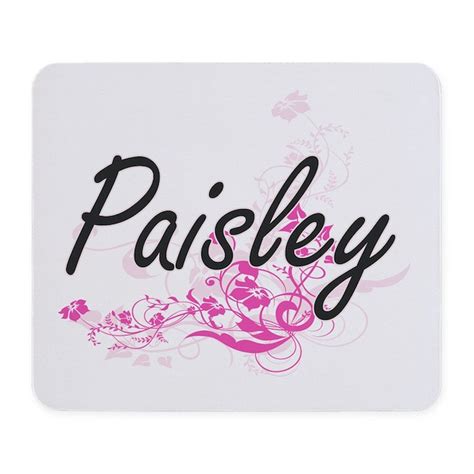 paisley artistic name design with flower mousepad by admin cp2183672