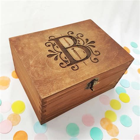 Engraved Monogram Initial Box Laser Engraved Wooden Boxes Unique Wooden Boxes Personalised