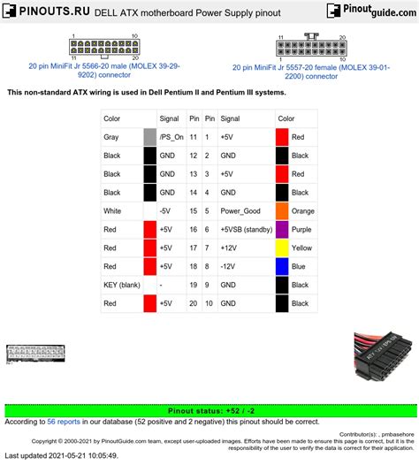 Dell Atx Motherboard Power Supply Pinout Diagram