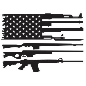 Gun American Flag Svg USA Rifle Flag Png Vector File