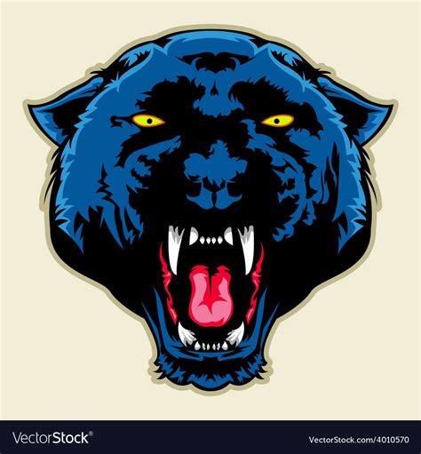 Angry Black Panther Head Royalty Free Vector Image