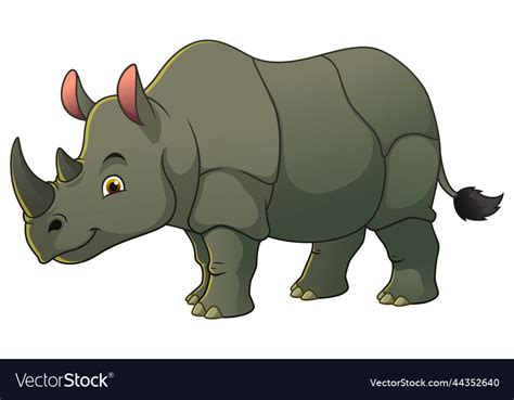 Rhinoceros Cartoon Animal Royalty Free Vector Image