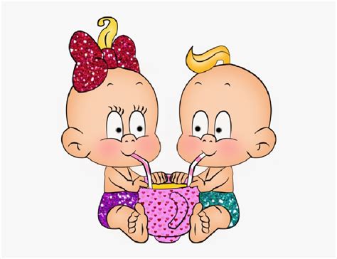 Transparent Twins Png Cartoon Clip Art Baby Girl And Boy Png
