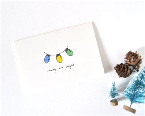 Check spelling or type a new query. Cute Christmas Card Simple Christmas Lights Drawing Merry | Etsy