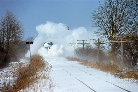 Via Rail Train Plowing Through Snow 20150109 Photograph By
