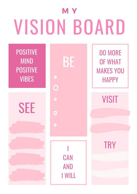 2021 Vision Board Printables Digital Vision Board Kit Goal Planner