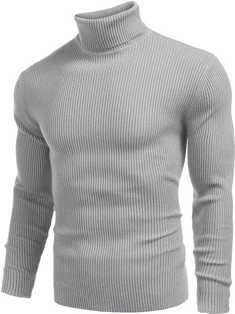 Coofandy Mens Ribbed Slim Fit Knitted Pullover Turtleneck Sweater Ebay