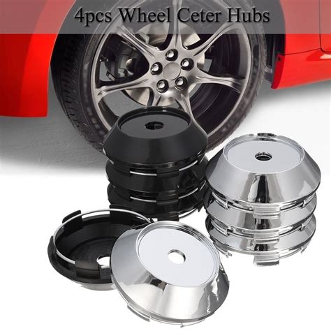 4pcs Universal 68mm Abs Chrome Car Wheel Center Plain Hub Caps Covers