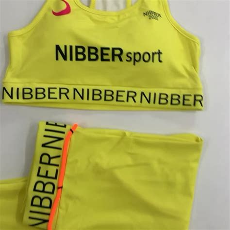 2020 New Nibber Set High Elastic Letter Print Fitness Tracksuit Woman 2