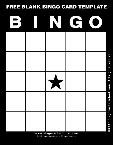 Blank Bingo Cards Printable Free 4x4 Blank Bingo Card Template