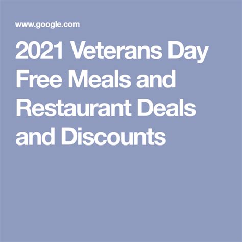 2022 Veterans Day Free Meals And Restaurant Deals And Discounts Restaurant Deals Free Food