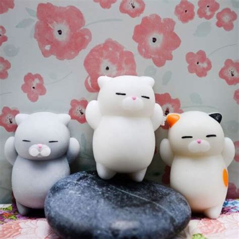 3pcs Cute Mochi Squishy Cat Squeeze Healing Fun Kids Kawaii Toy Stress