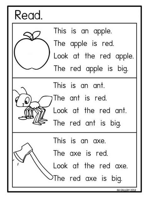 Learning To Read Worksheet