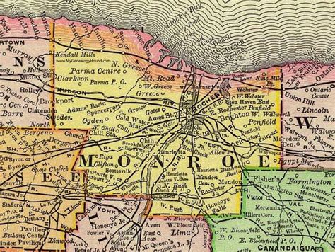 Monroe County New York 1897 Map Rand Mcnally Rochester Brockport
