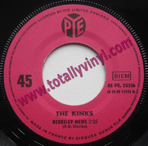 Totally Vinyl Records Kinks The Lola Berkeley Mews 7 Inch