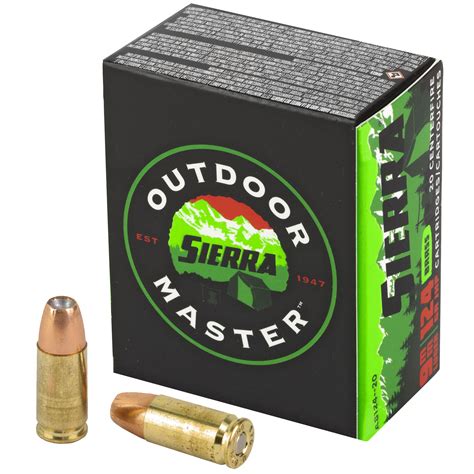 Sierra Bullets Outdoor Master 9mm 124gr Jacketed Hollow Point 20
