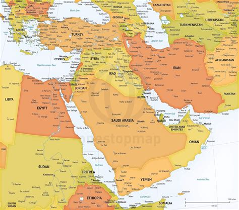 Printable Map Of Middle East Customize And Print