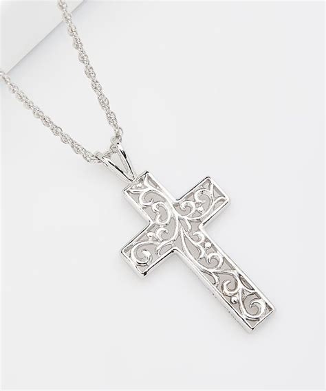 Take A Look At This Sterling Silver Filigree Cross Pendant Necklace