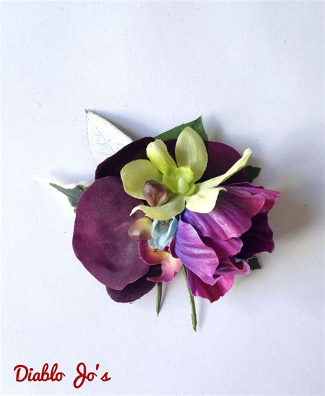 Plum Purple Orchid And Anemone Hair Flower Pin Up Rockabilly Vintage Hair Style By Diablojos