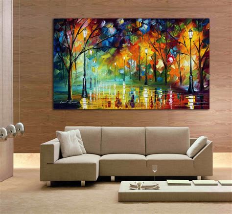 100 Hand Drawn City At Night 3 Knife Painting Modern Living Room Wall